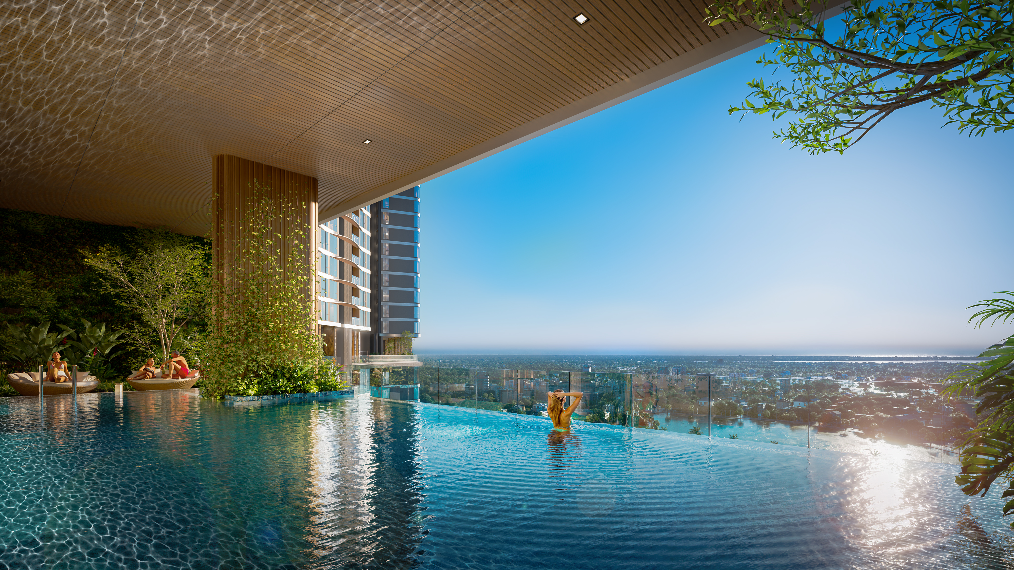Hồ bơi vô cực ven sông Giồng Ông Tố